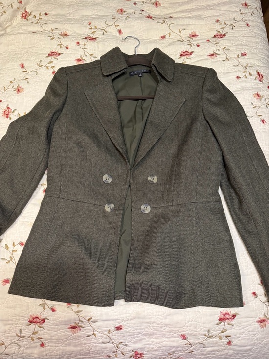 ANTONIO MELANI Jackets & Blazers - Antonio Melani Olive Green Double-Breasted Women's Blazer